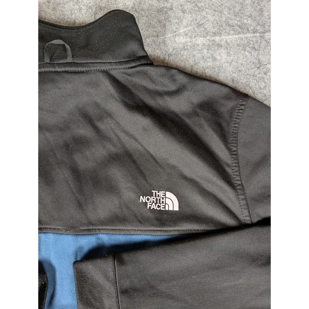 The North Face Mens Full Zip Colorblock Track Jacket Blue Black Mock Neck